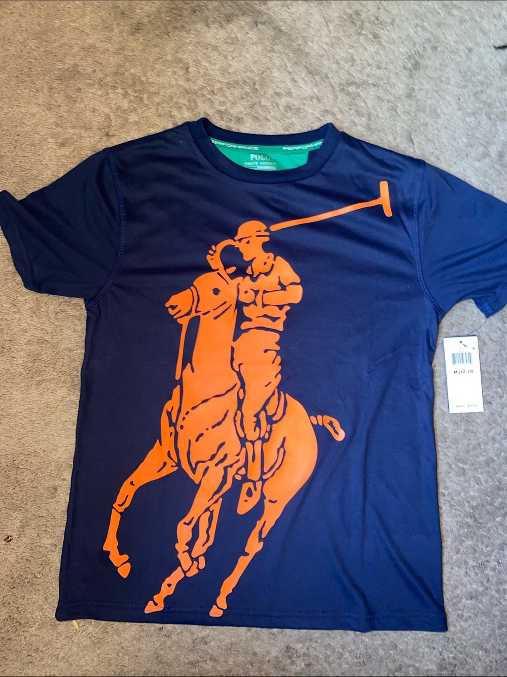 Ralph Lauren Navy Tee with Orange Polo Graphic